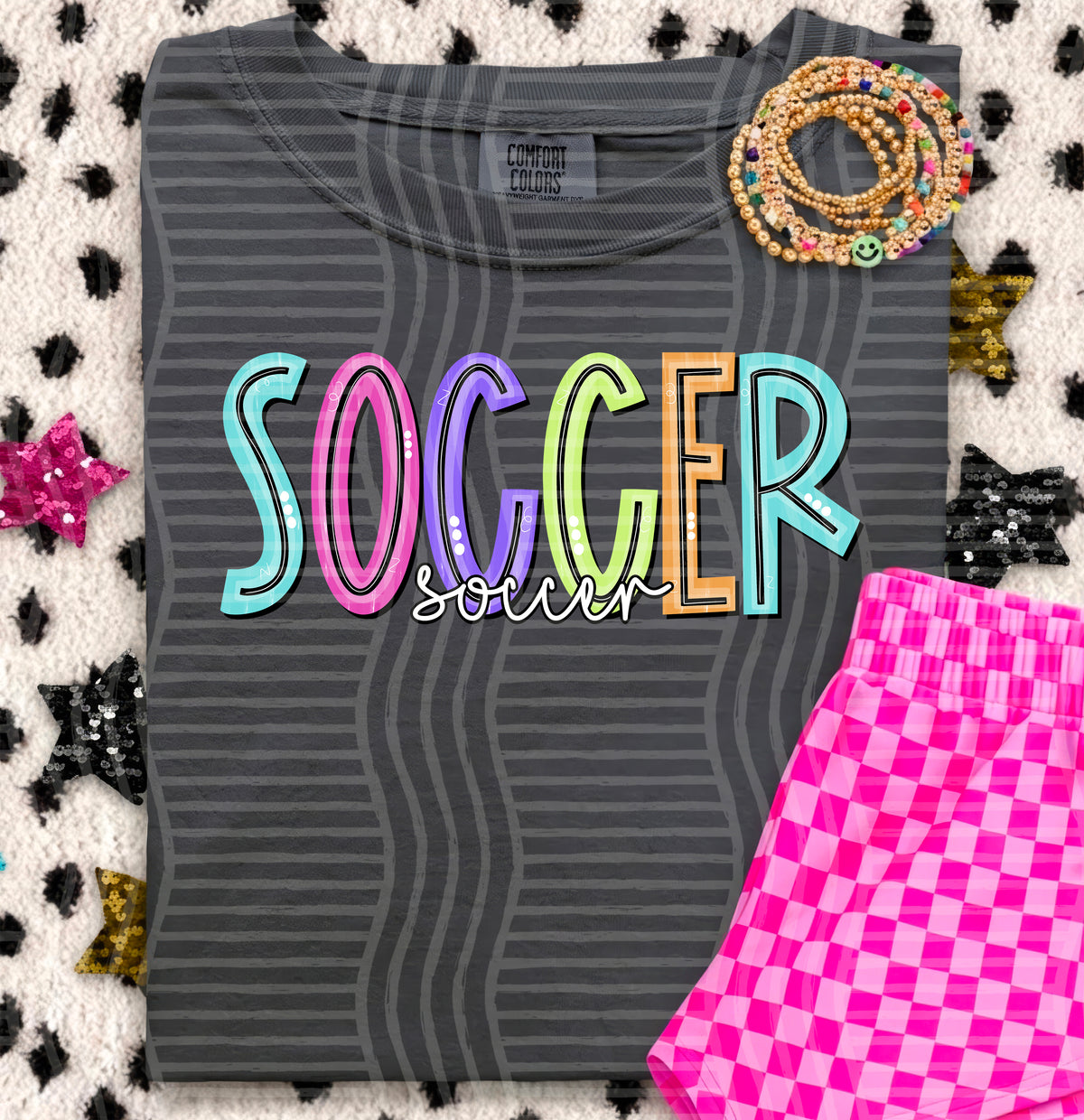 SOCCER-Colorful font (Caplinger) DTF Transfer