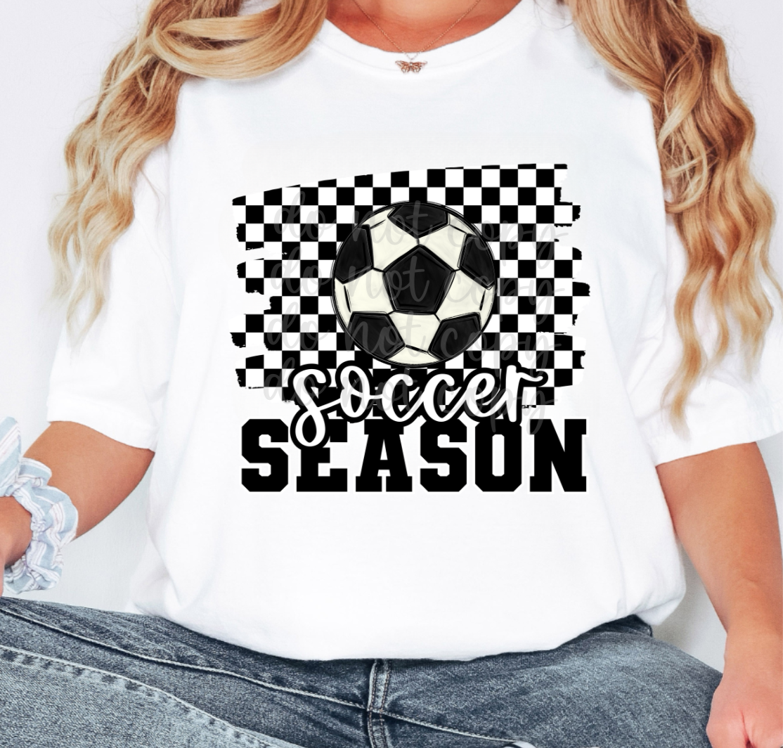 Soccer Season Checkered (Parker) DTF transfer