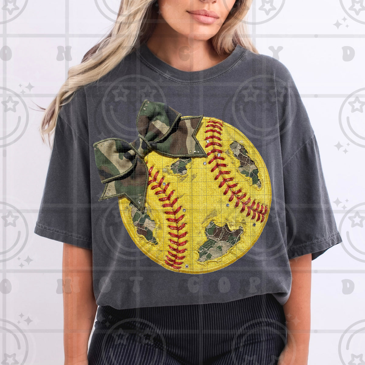 Softball camo bow (Hw) DTF Transfer