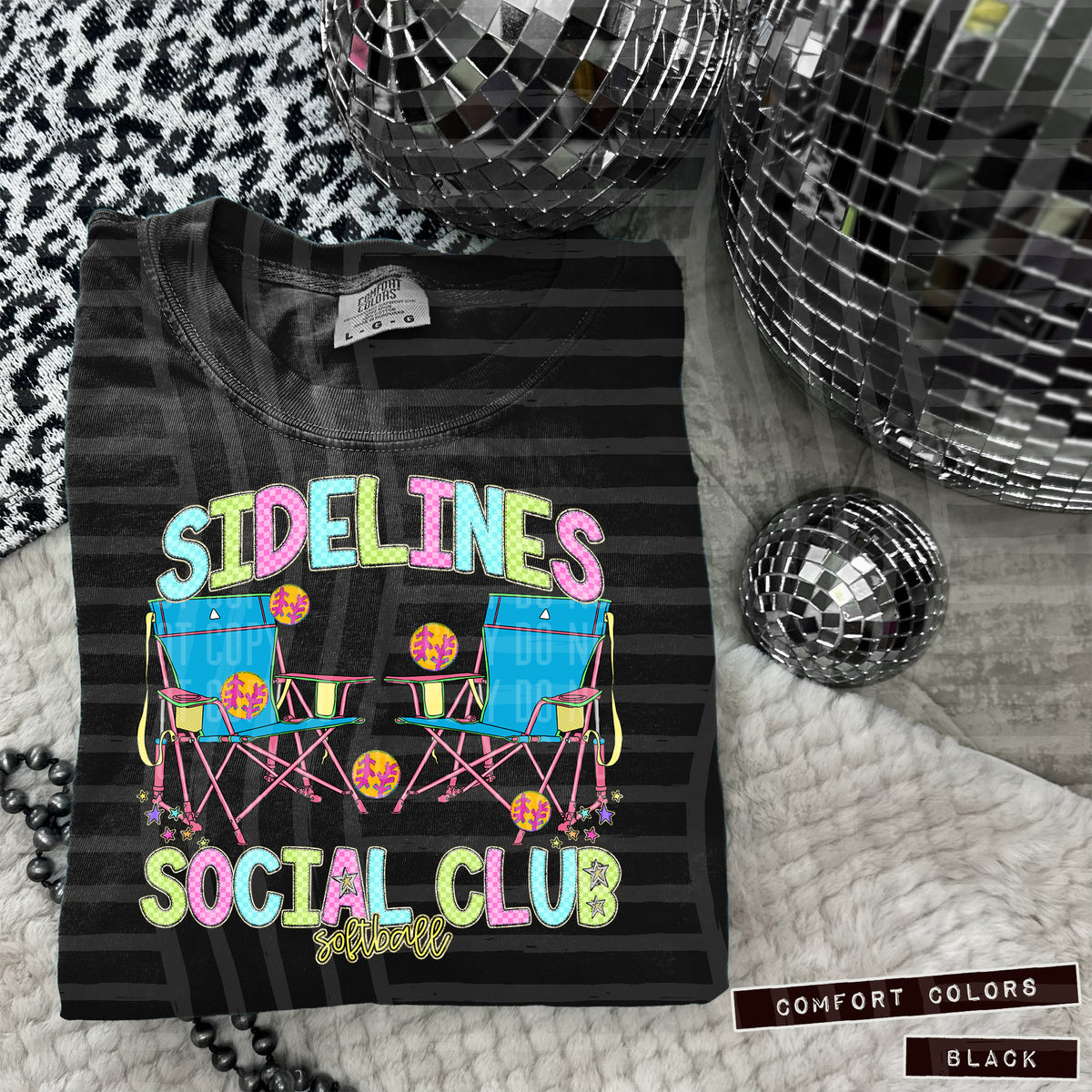 Sidelines social club softball balls (Caplinger) 100242 DTF transfer