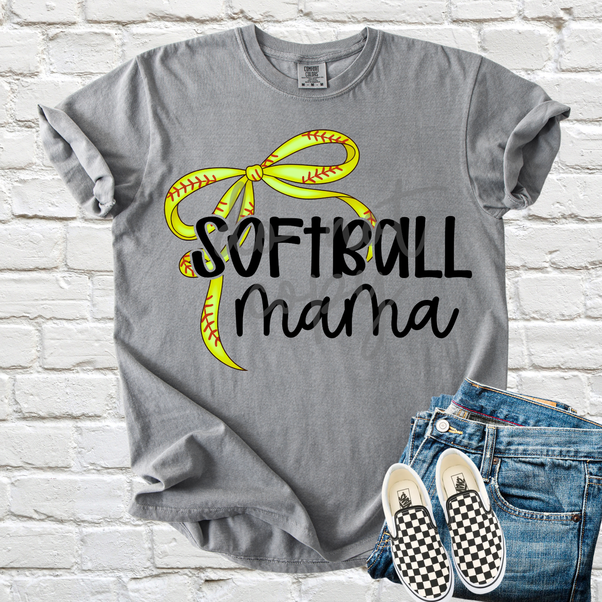 Softball mama bow (Parker) DTF Transfer