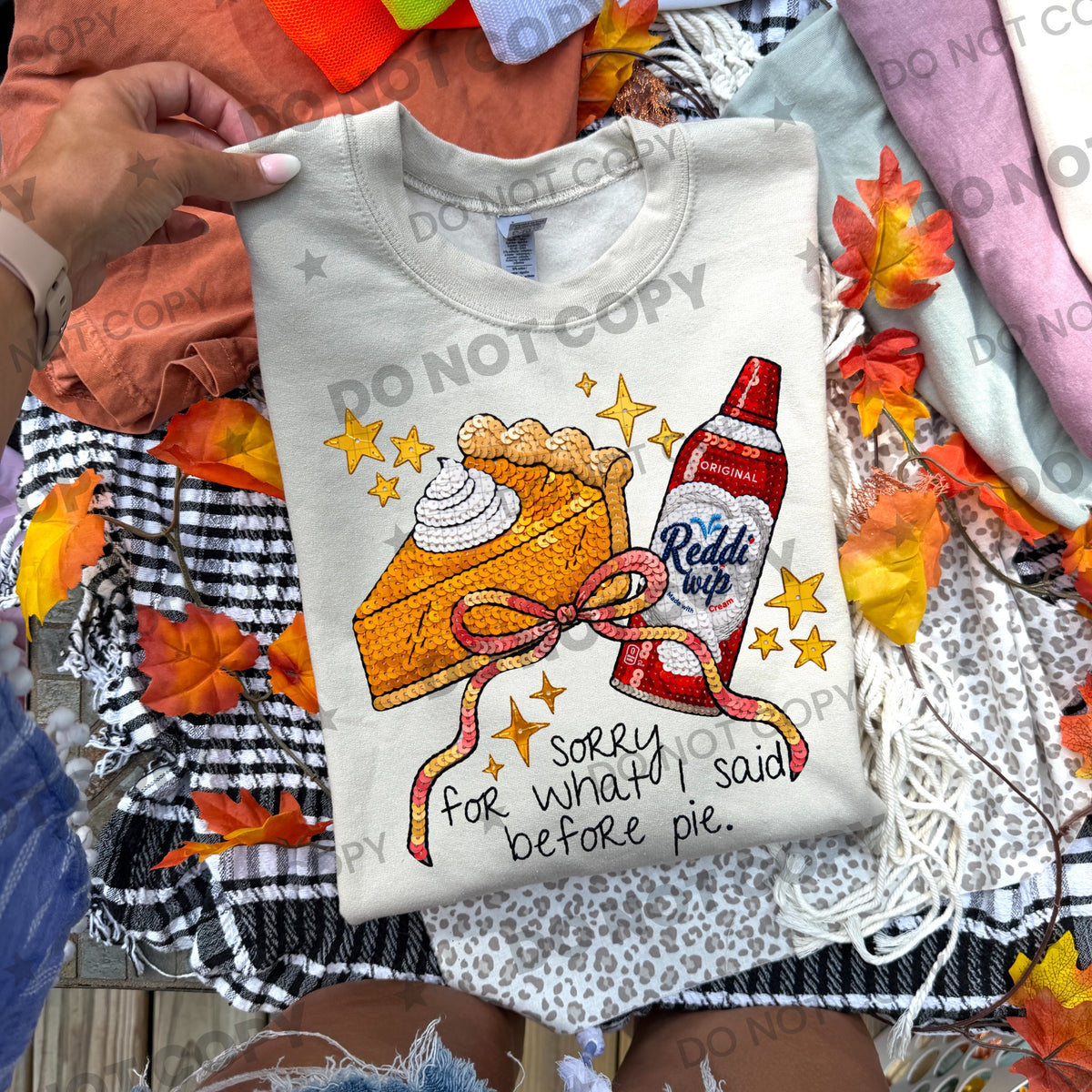 Sorry for what I said before pie faux sequins (HW) DTF