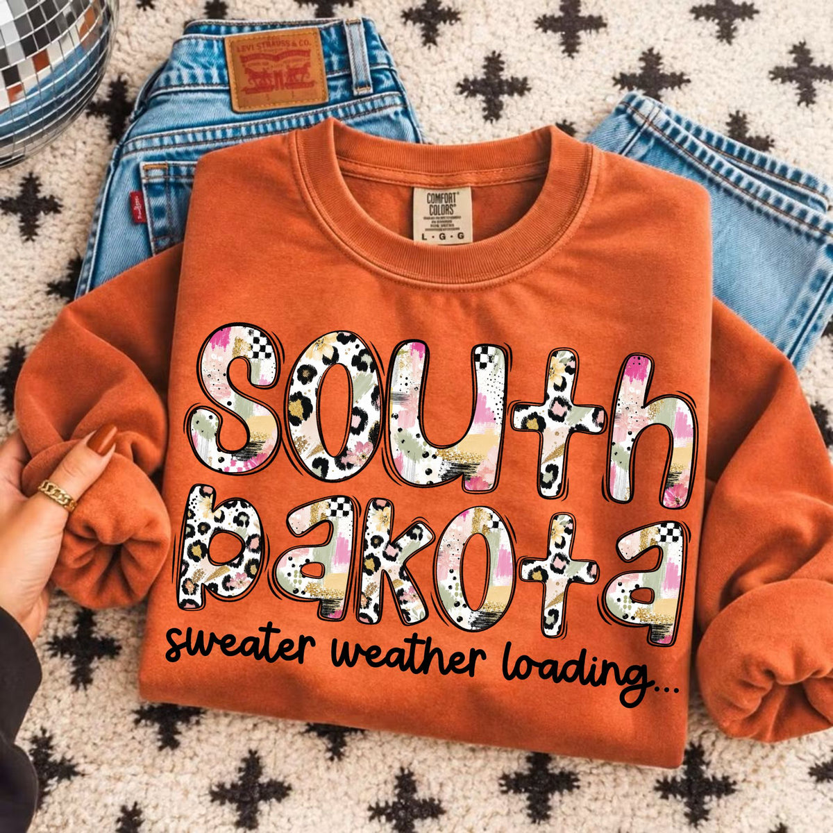 South Dakota sweater weather loading (Vehement) DTF Transfer