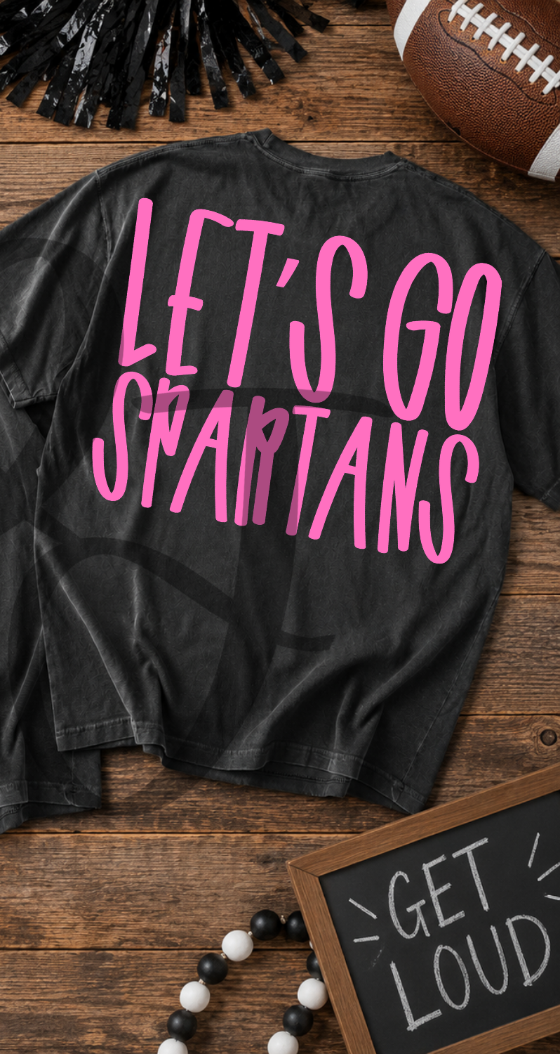 Lets go spartans- pink (Parker) DTF Transfer