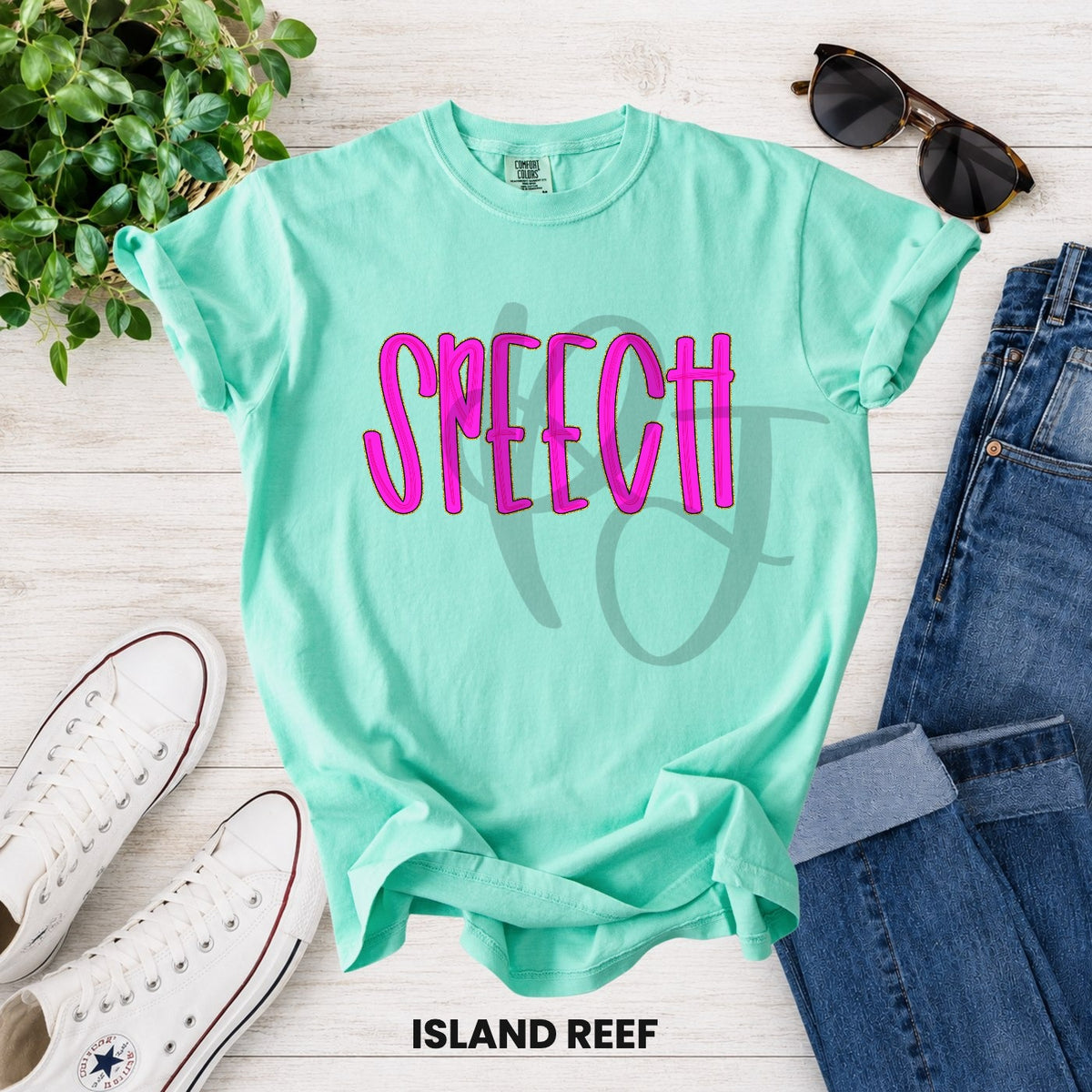 Speech bright pink (Parker) DTF transfer