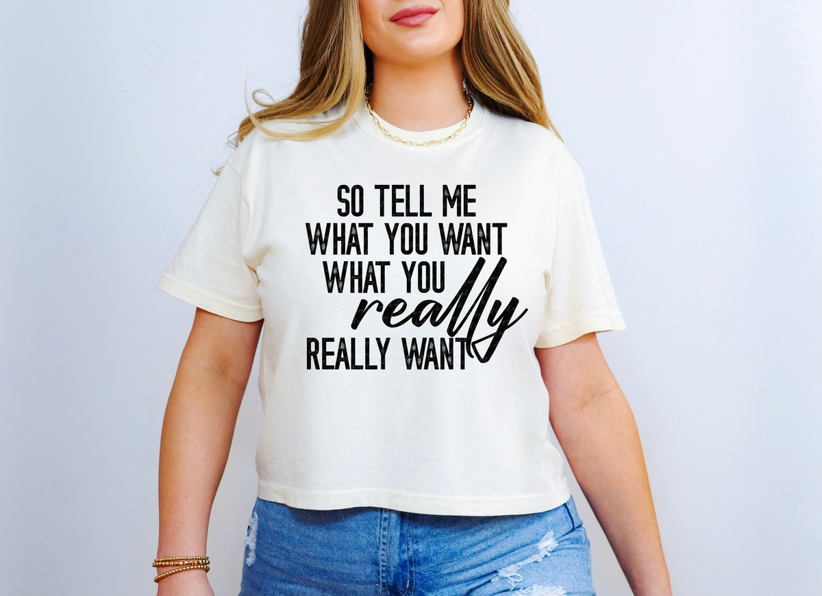 So Tell Me What You Want What You Really Really Want 117176 DTF transfer