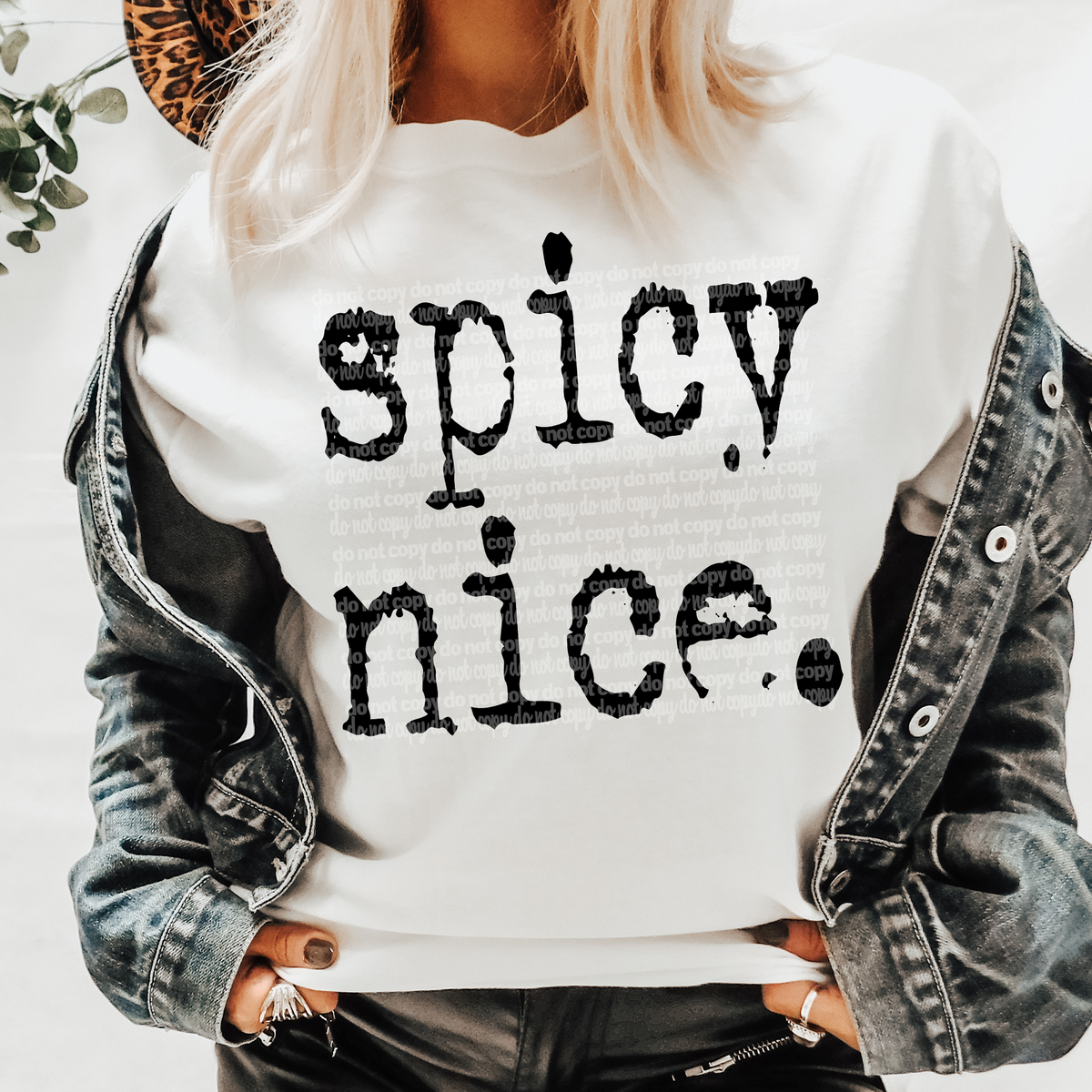 Spicy Nice Black Typography (TTD) 101060 DTF transfer