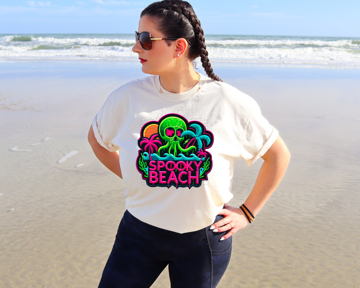 Spooky Beach Octopus Skull 42266 DTF transfer