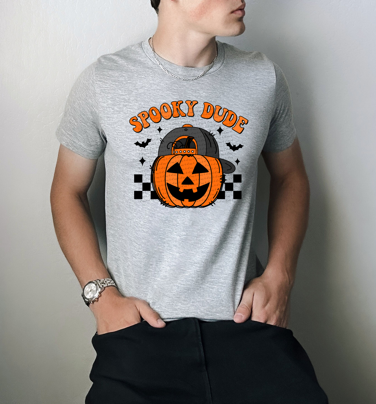 Spooky Dude Pumpkin with Cap 42269 DTF transfer