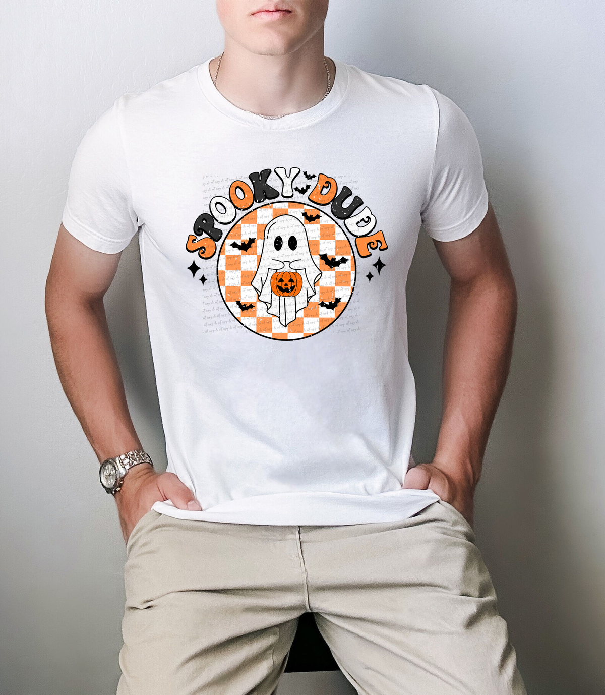 Spooky Dude Ghost Checkered 42270 DTF transfer