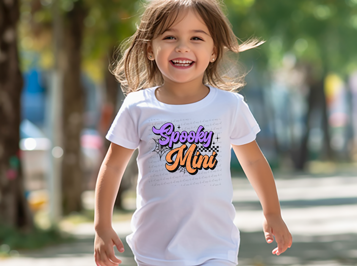 Spooky Mini Purple Orange Checkered 108799 DTF transfer