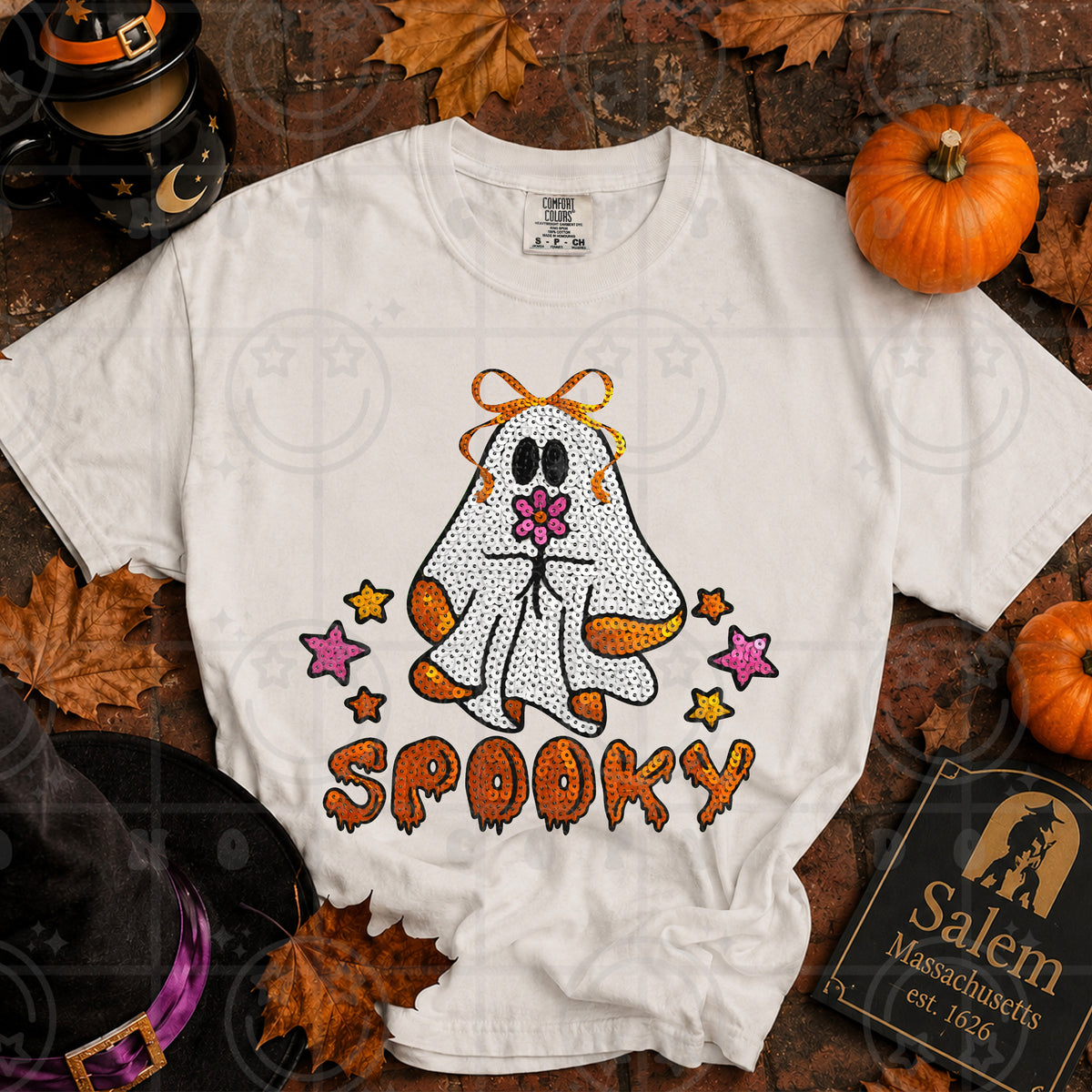 Spooky ghost faux sequins (HW) DTF Transfer