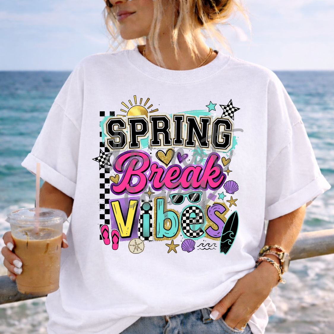 Spring break vibes magazine font (Parker) DTF Transfer