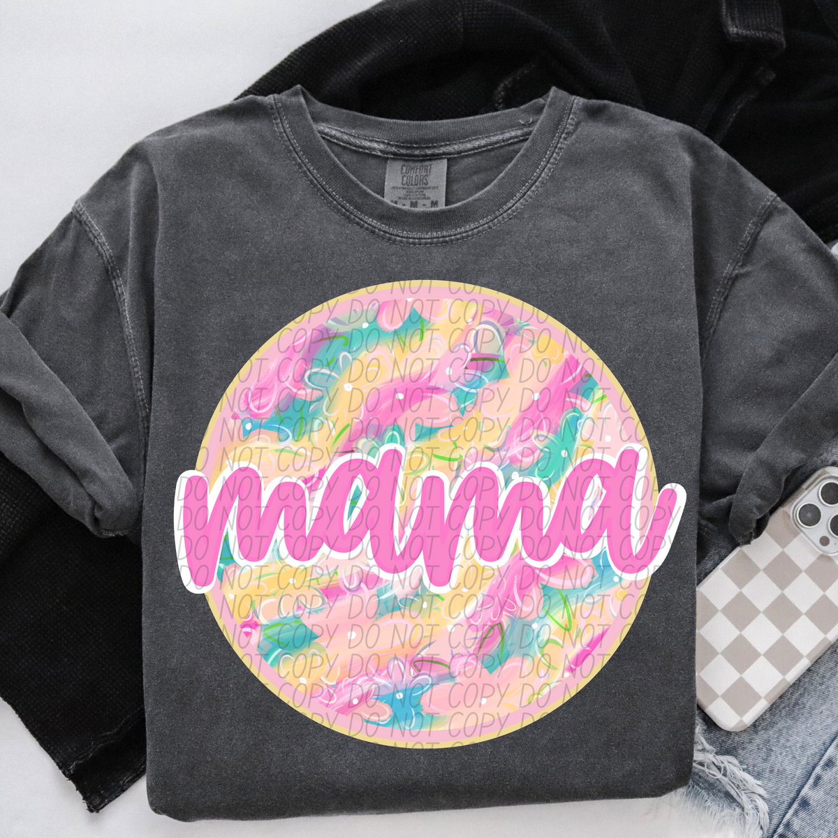 Mama Circle Pastel Colors (CITY) DTF transfer