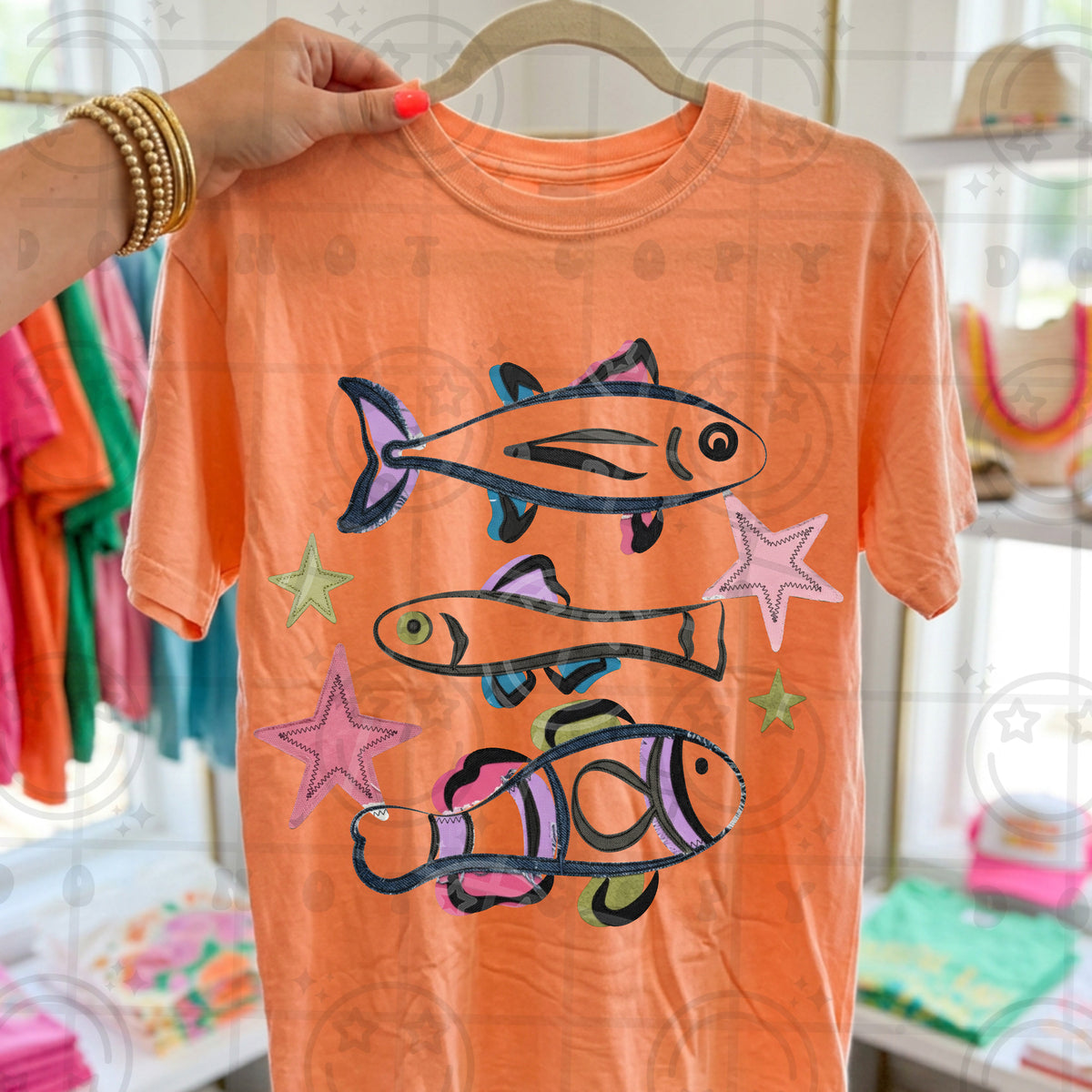 stacked hand drawn fish (HW) DTF Transfer
