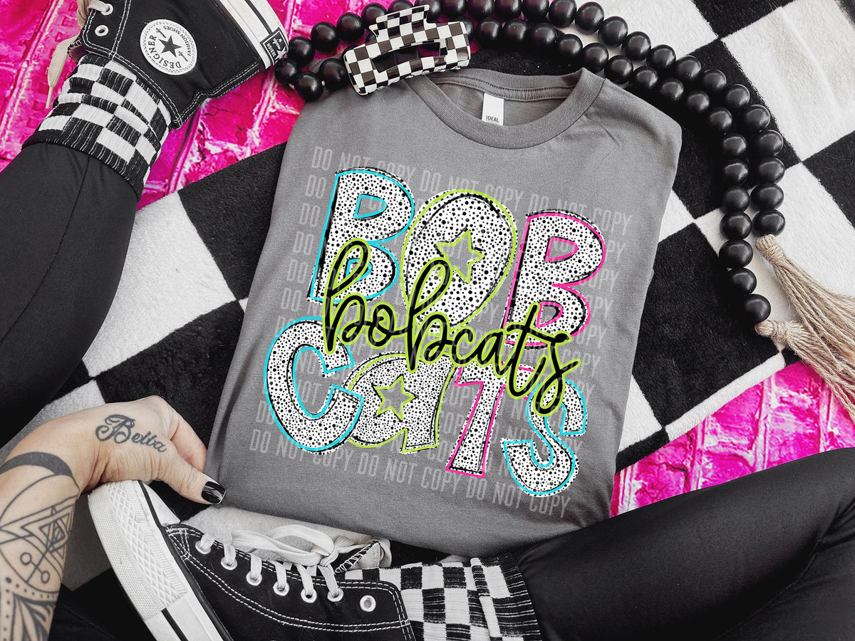 Bobcats Star Dots Stone 54891 DTF transfer