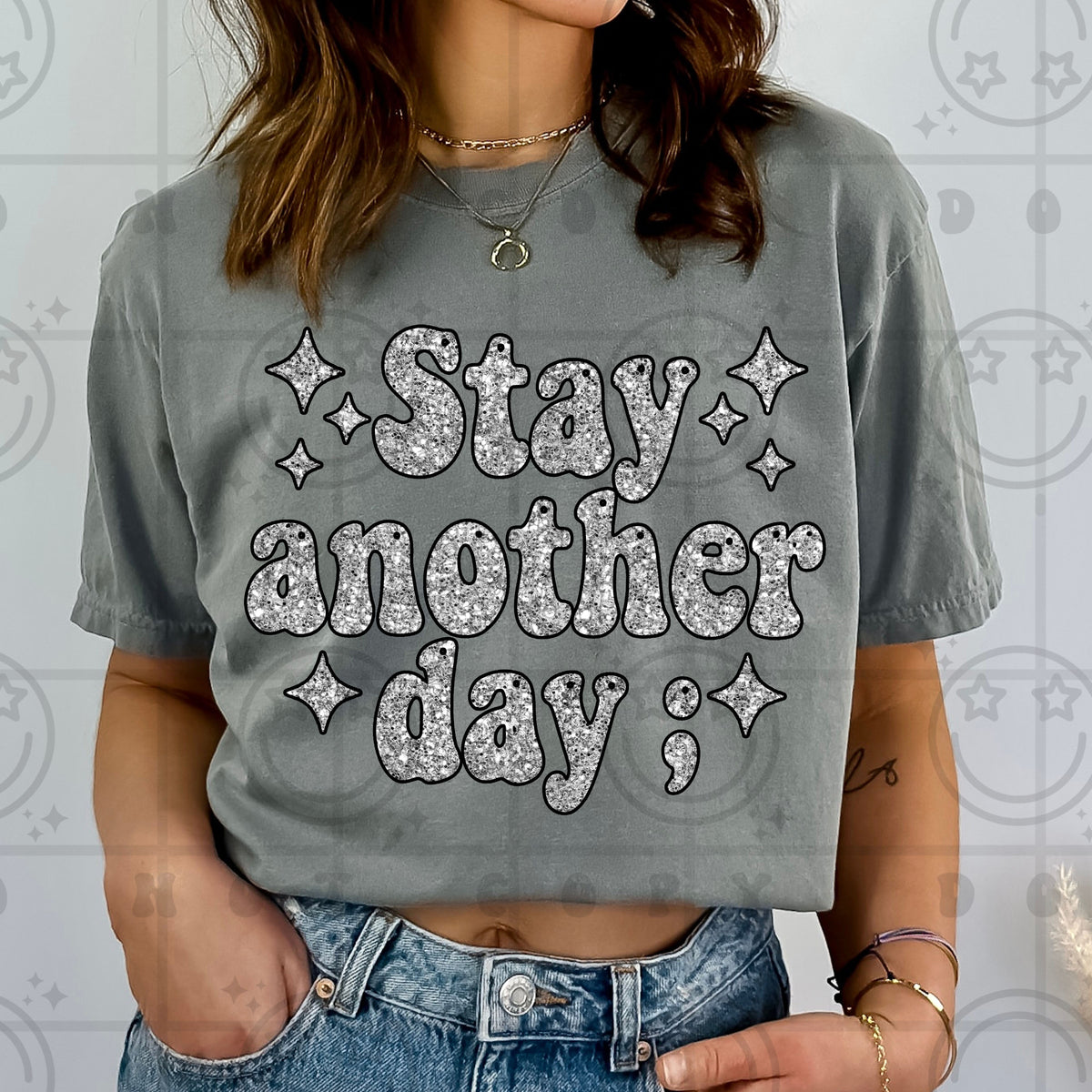 Stay another day faux glitter (HW) DTF Transfer