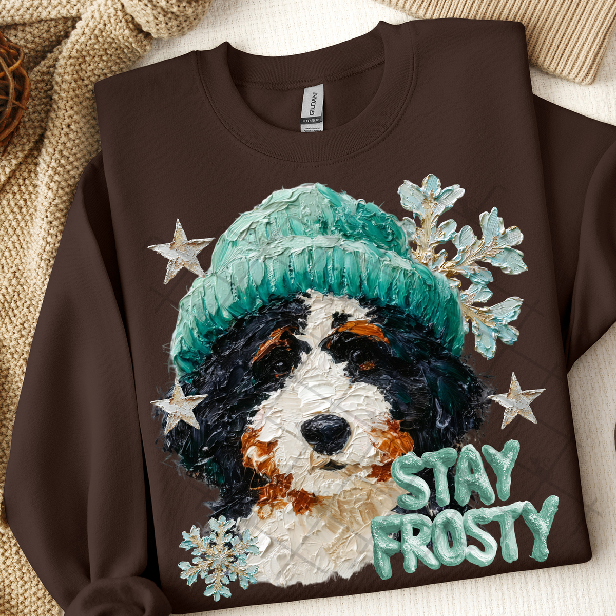 Bernedoodle stay frosty (TTD) DTF Transfer