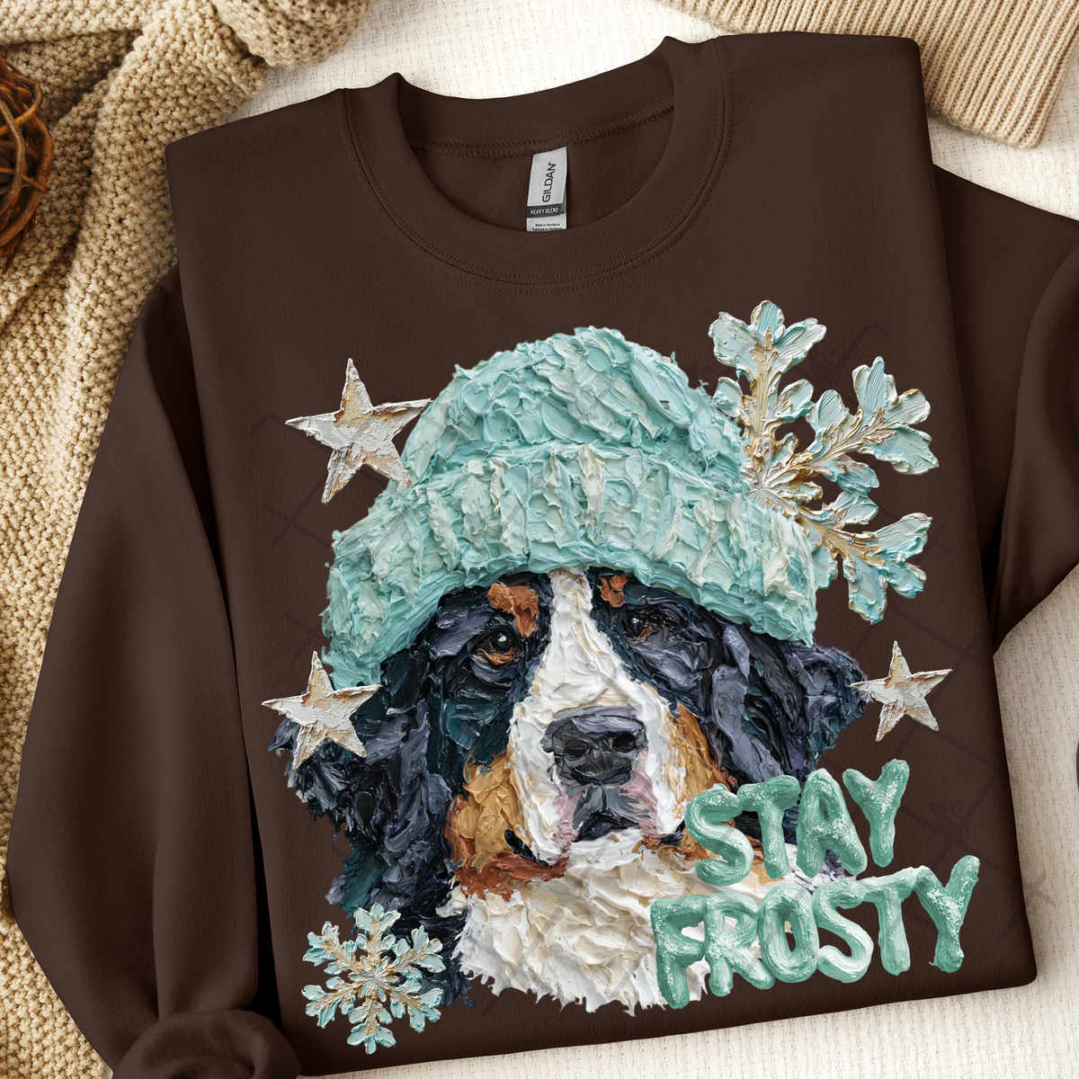 Bernese Mountain Dog Stay frosty (TTD) DTF Transfer