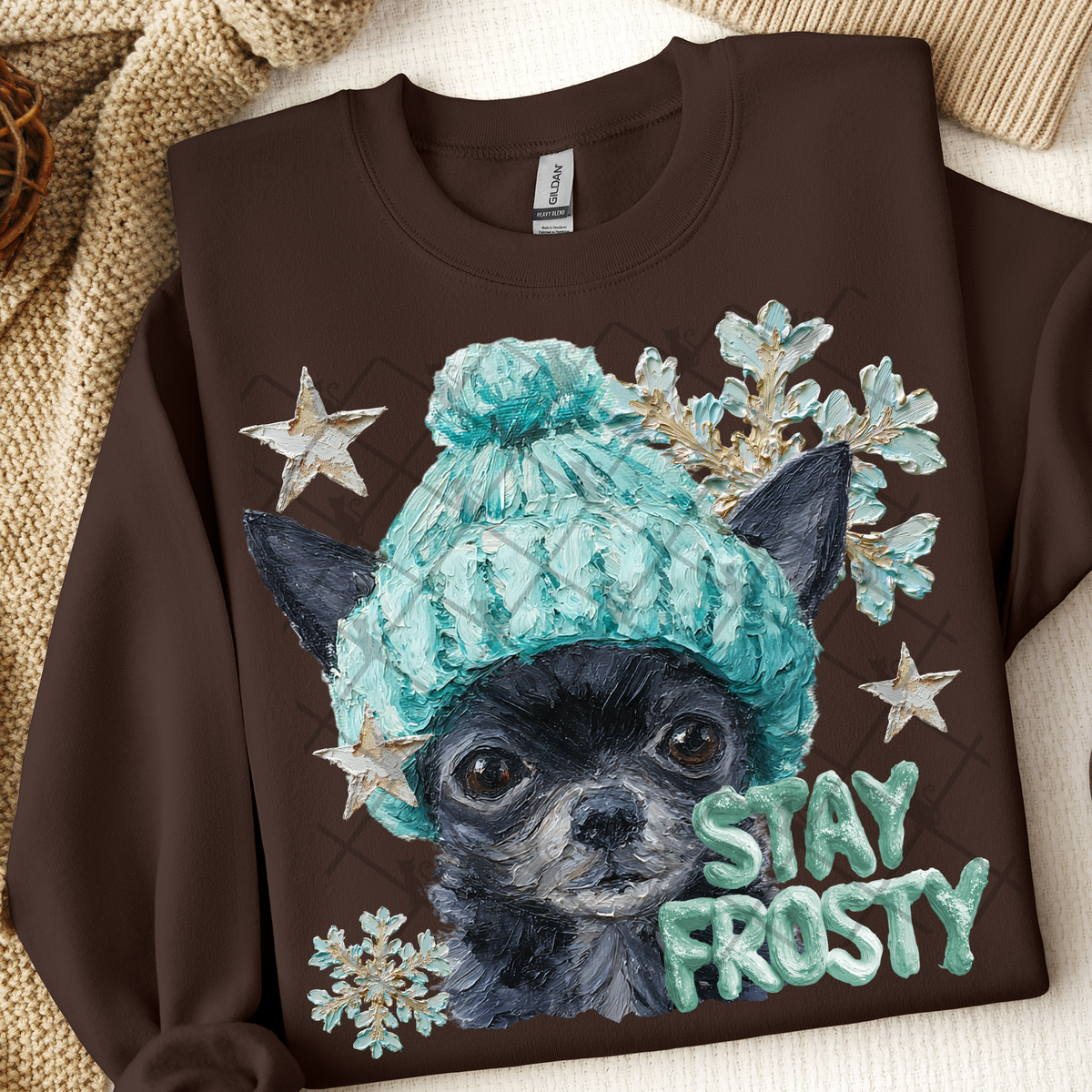 Chihuahua Black Stay frosty (TTD) DTF Transfer