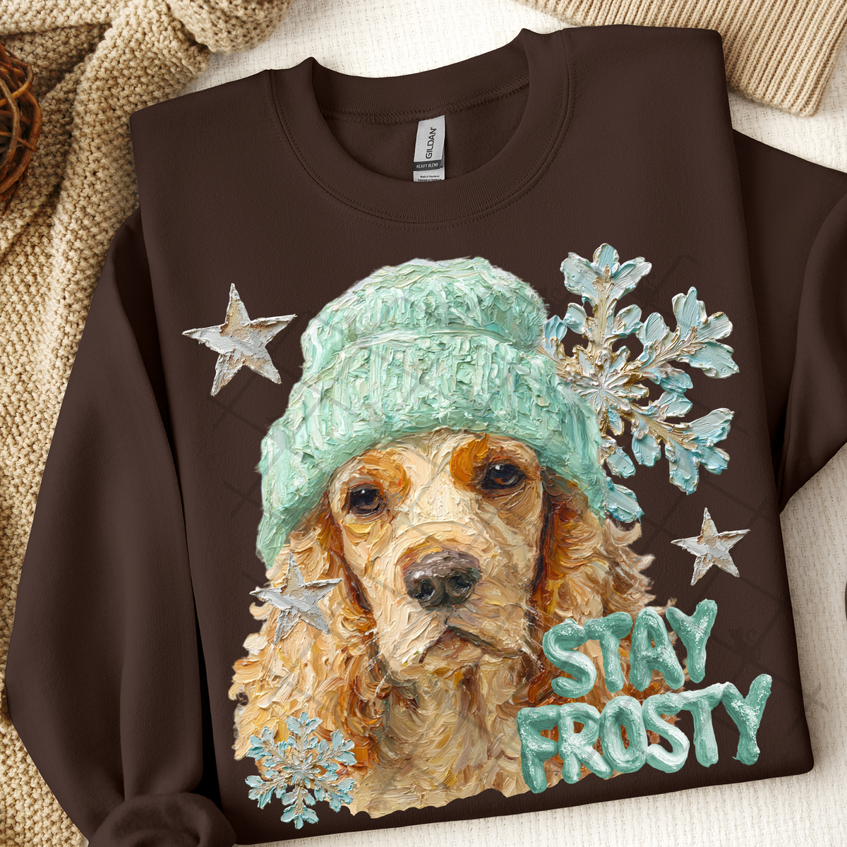 Cocker Spaniel stay frosty (TTD) DTF Transfer