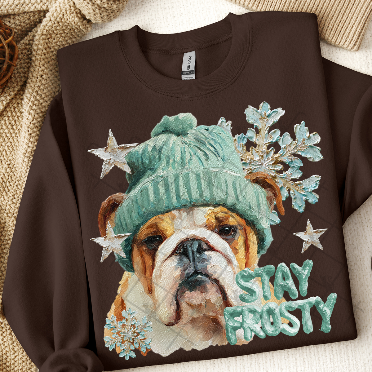 English Bulldog Stay frosty (TTD) DTF Transfer (Copy)