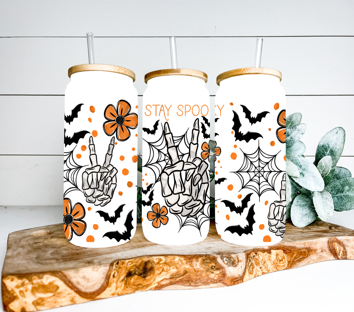 Spooky season skeleton hand (Linda) UV DTF WRAP