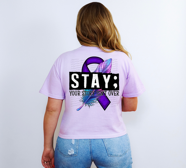 Stay Your Story Isn't Over Feather Ribbon 54280 DTF transfer