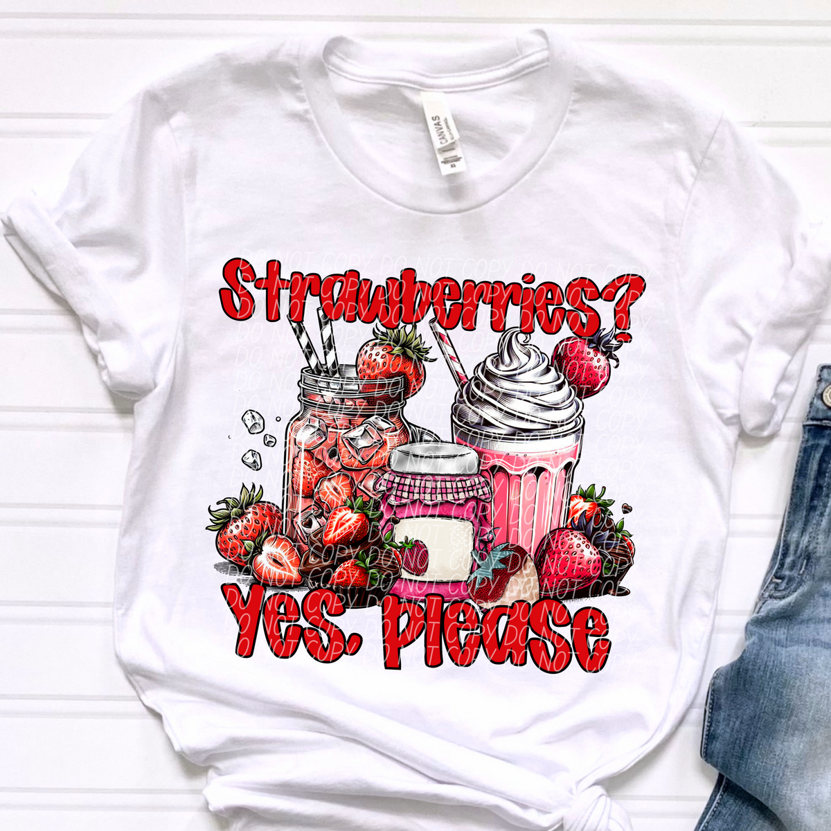 Strawberries? Yes, Please Strawberry Items (CITY) DTF transfer