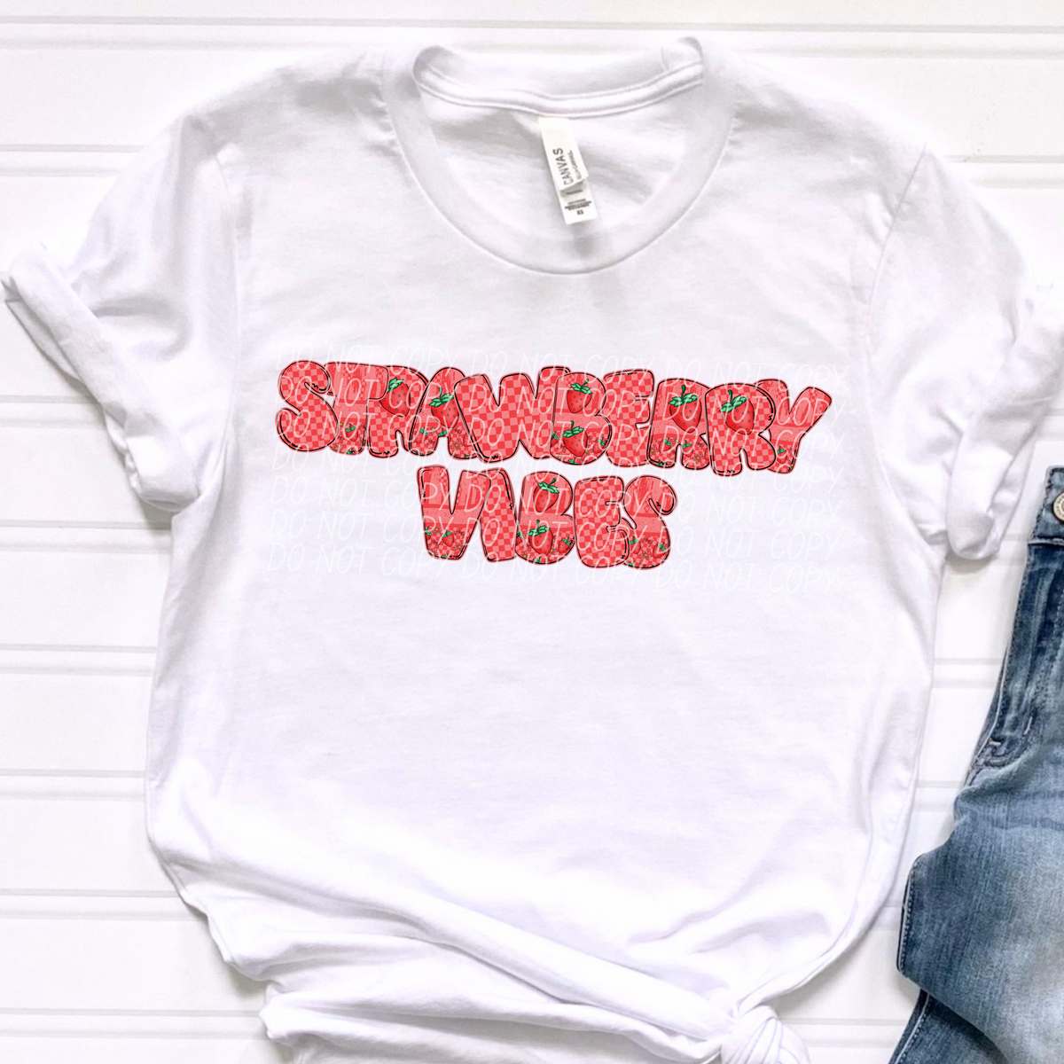 Strawberry Vibes Checkered (CITY) DTF transfer