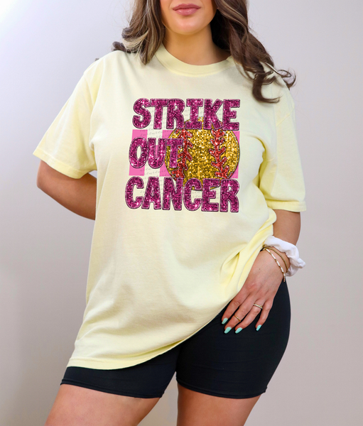 strike out cancer softball sequins 40234 DTF TRANSFER