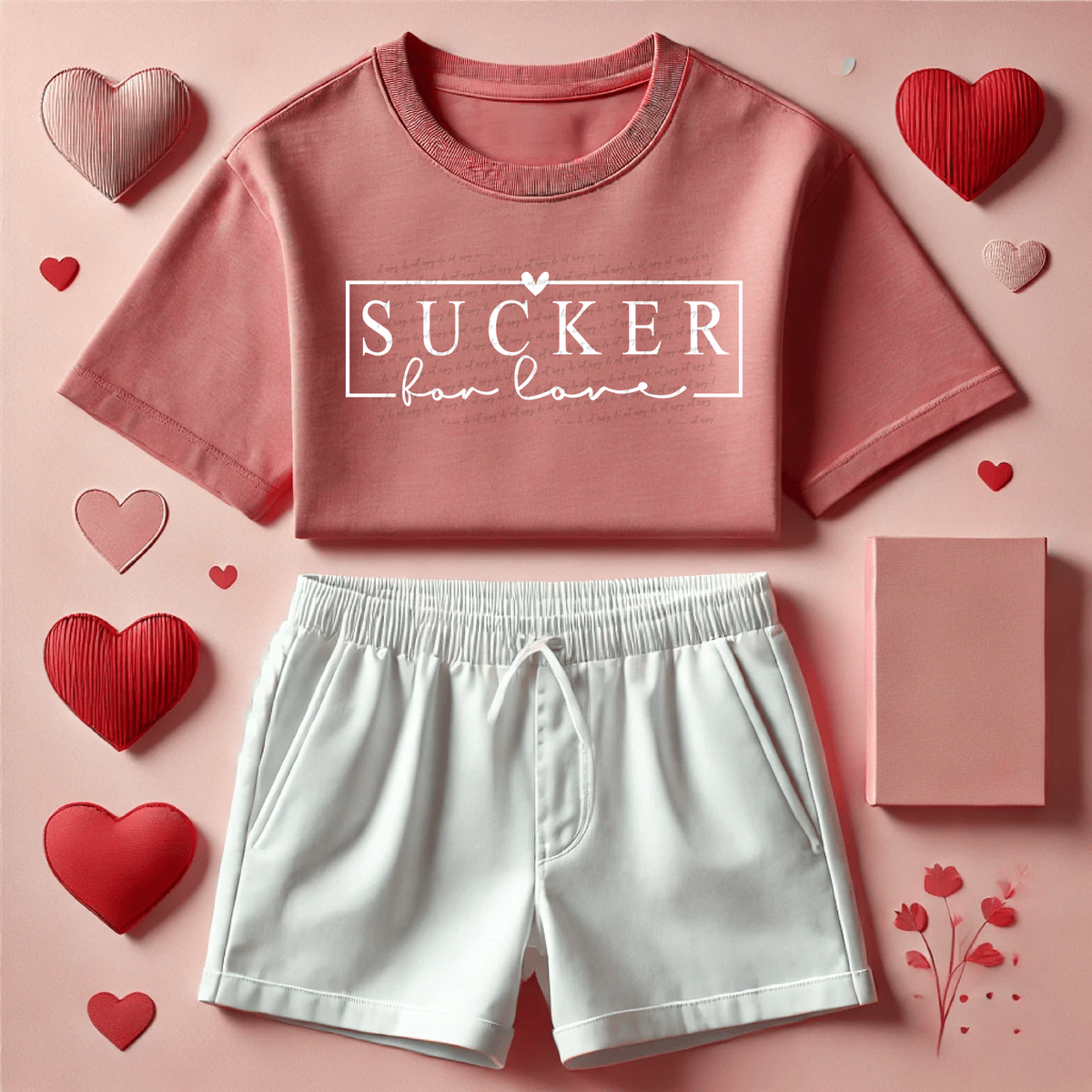 Sucker For Love Rectangle Frame White 76417 DTF Transfer