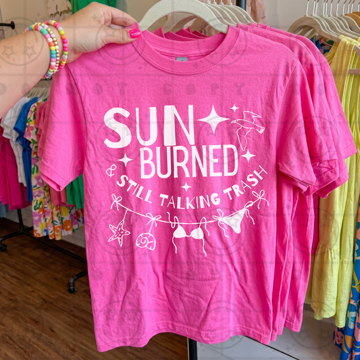 Sunburned & still talking trash WHITE (HW) DTF Transfer