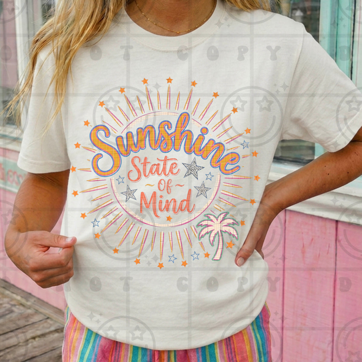 Sunshine state of mind palm tree (HW) DTF Transfer