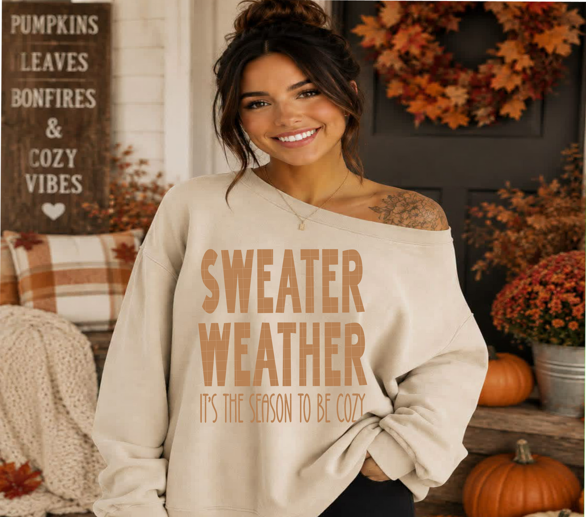 Tis the season to be cozy BROWN (Linda) DTF Transfer