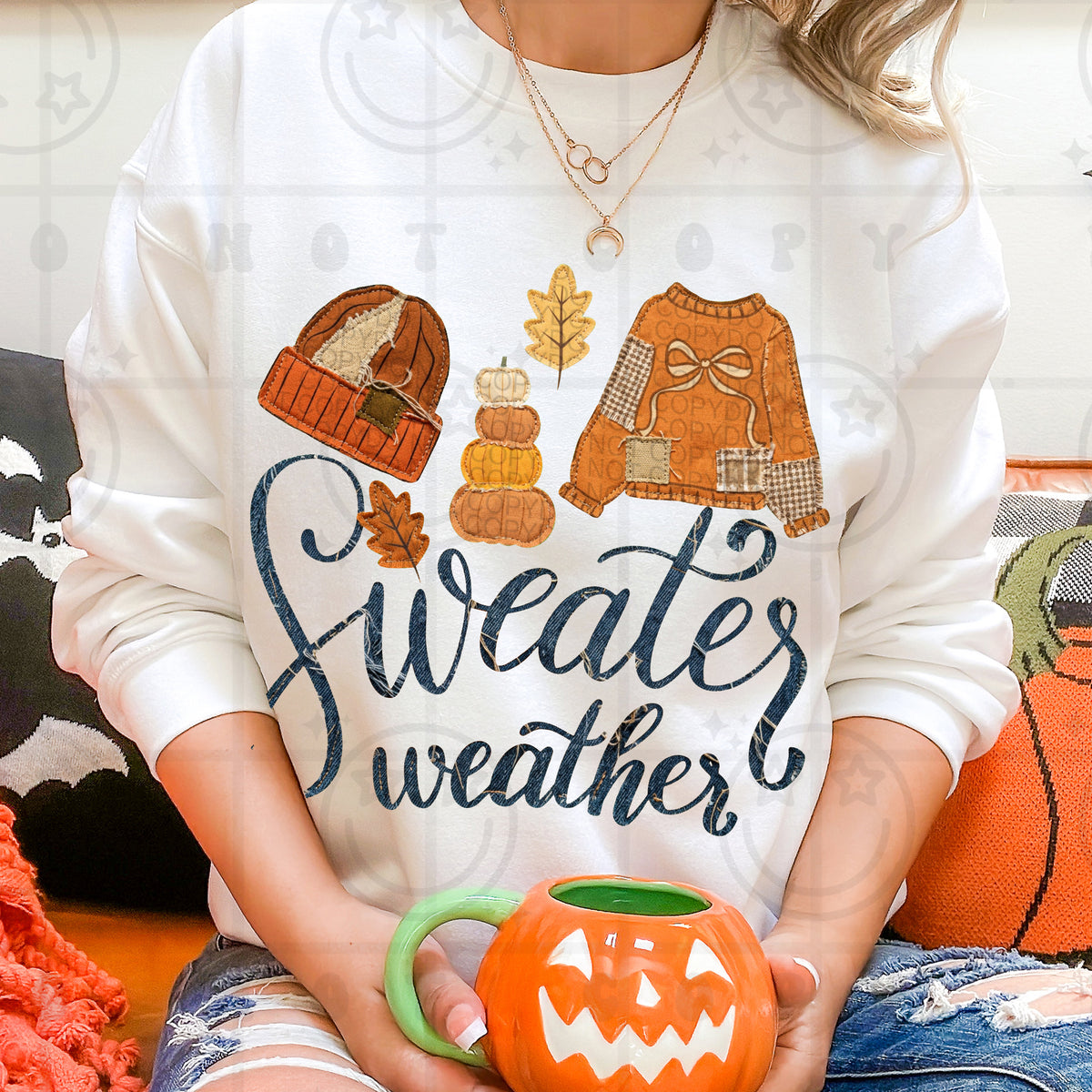 Sweater weather faux embroidery (HW) DTF Transfer