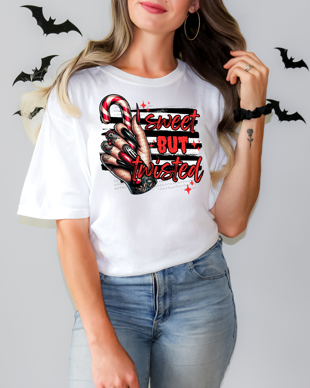 Sweet But Twisted Candy Cane 51519 DTF transfer