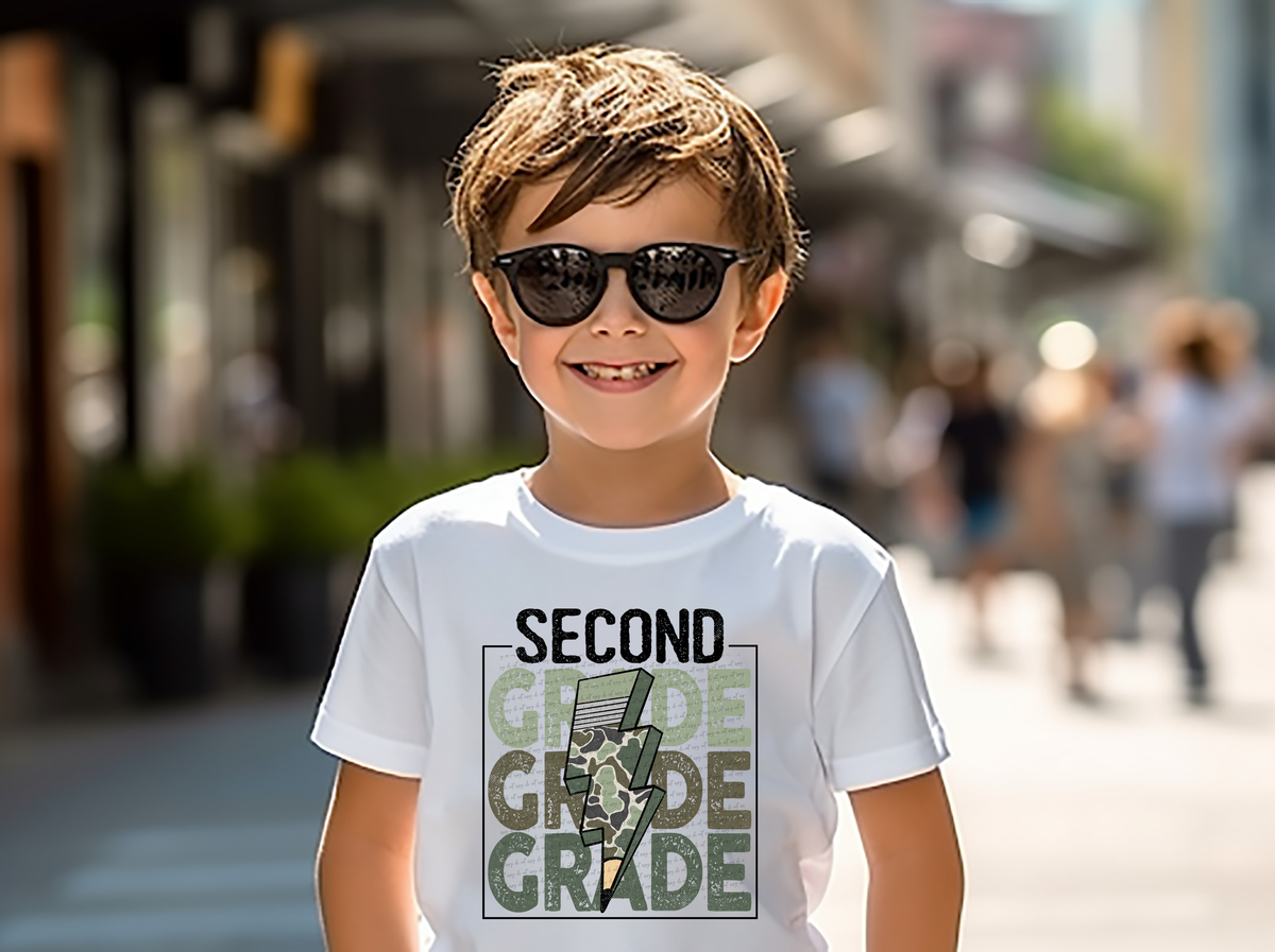 Second grade stacked camo 68653 DTF transfer