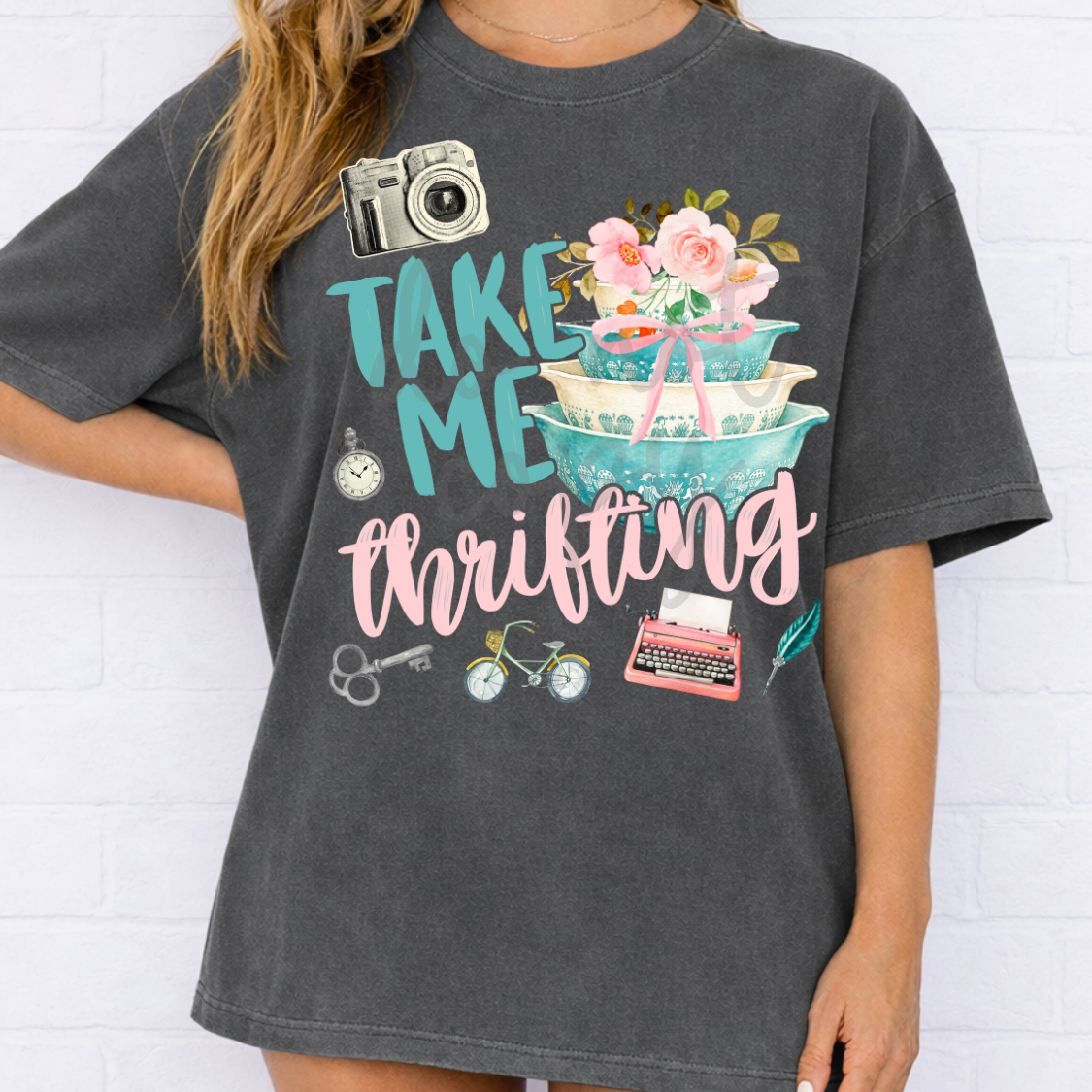 Take me thrifting camera (Parker) DTF Transfer