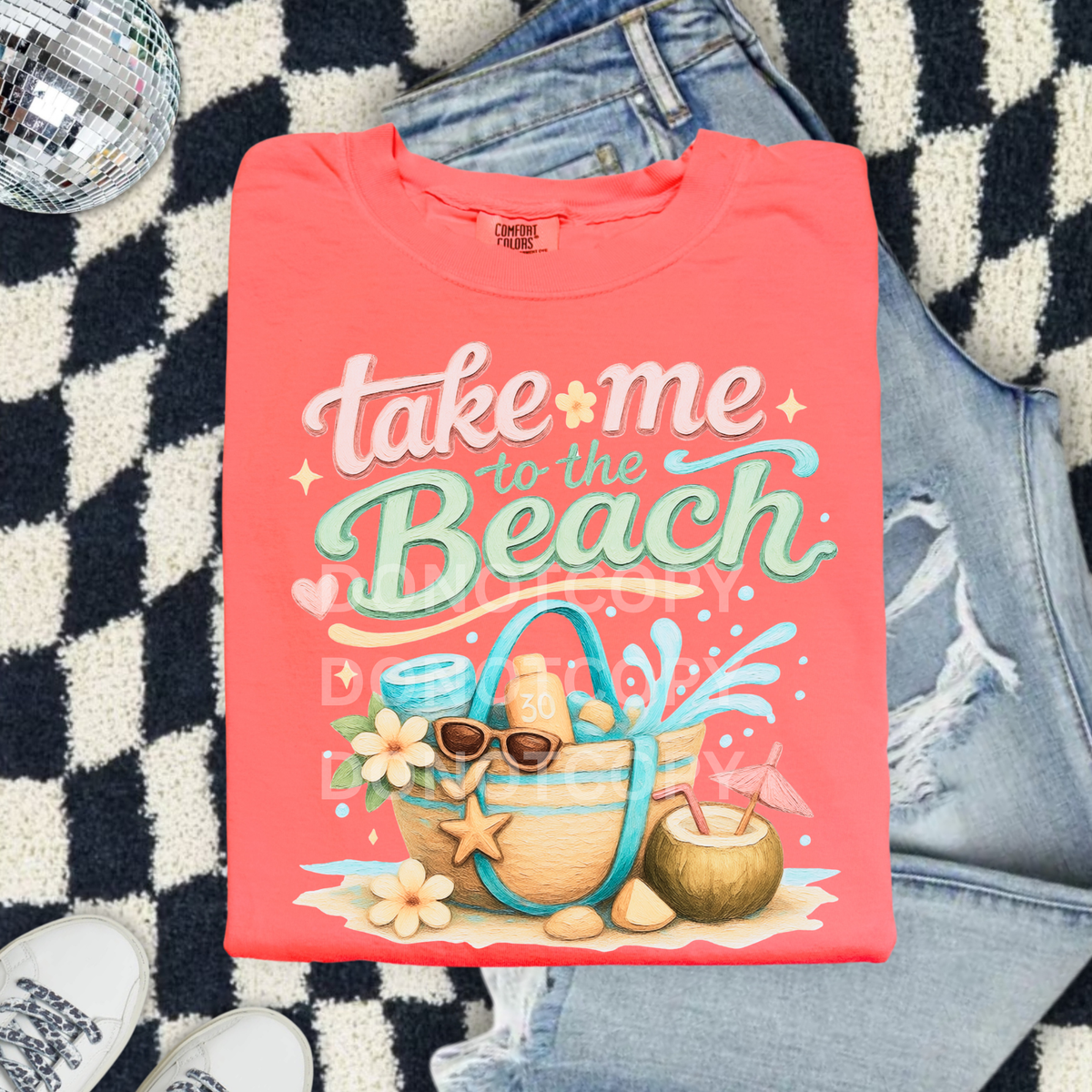 Take me to the beach basket (CSG) DTF Transfer
