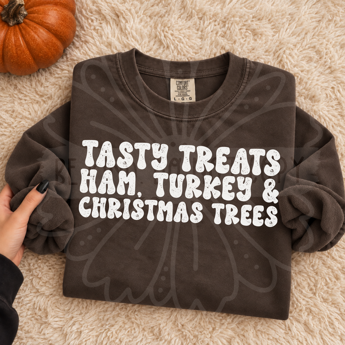 Tasty treats ham, turkey & Christmas trees DTF Transfer