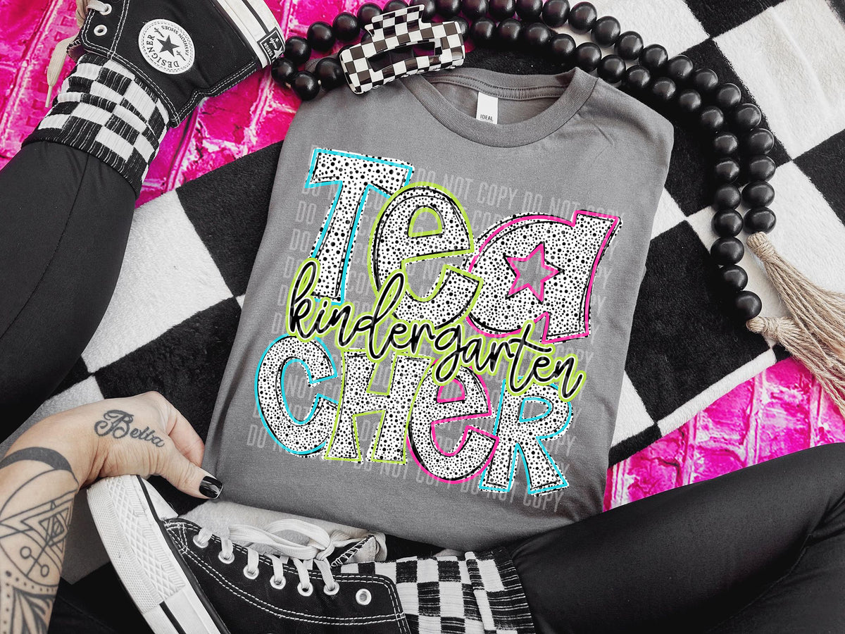 Kindergarten Teacher Star Dots Stone 54909 DTF transfer