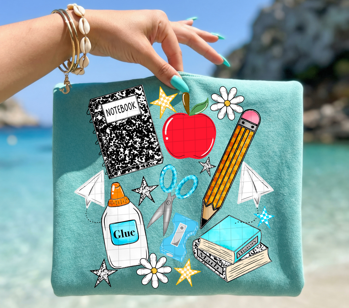 School supplies collage (Linda) DTF Transfer