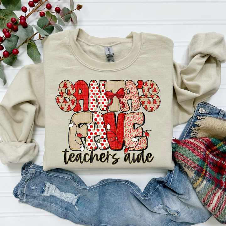 Santa's Fave Teachers Aide (SDD) DTF Transfer