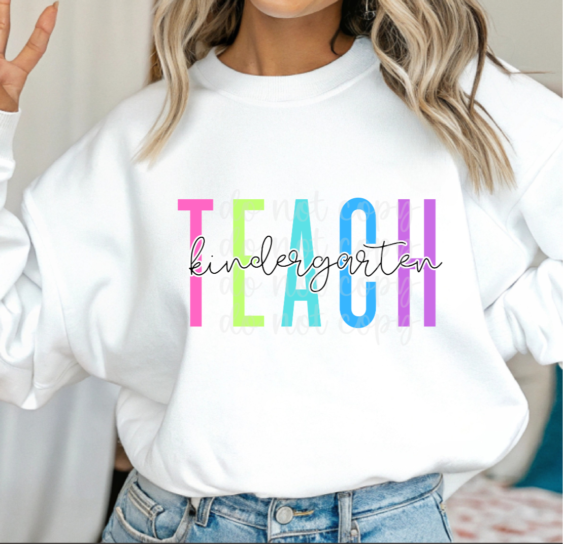 Teach Kindergarten (PARKER) 101804 DTF transfer