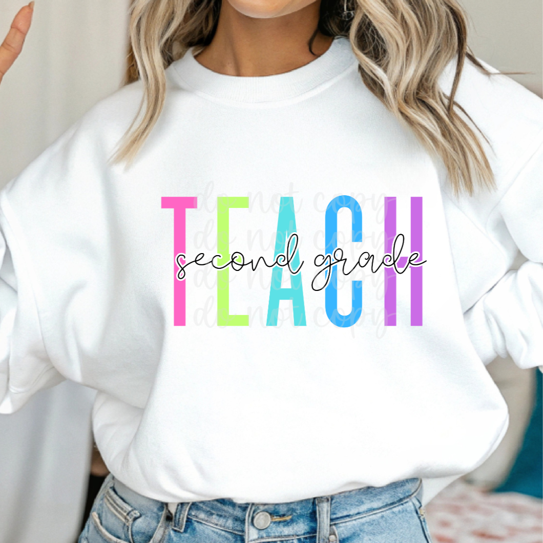 Teach Second Grade (PARKER) 101806 DTF transfer