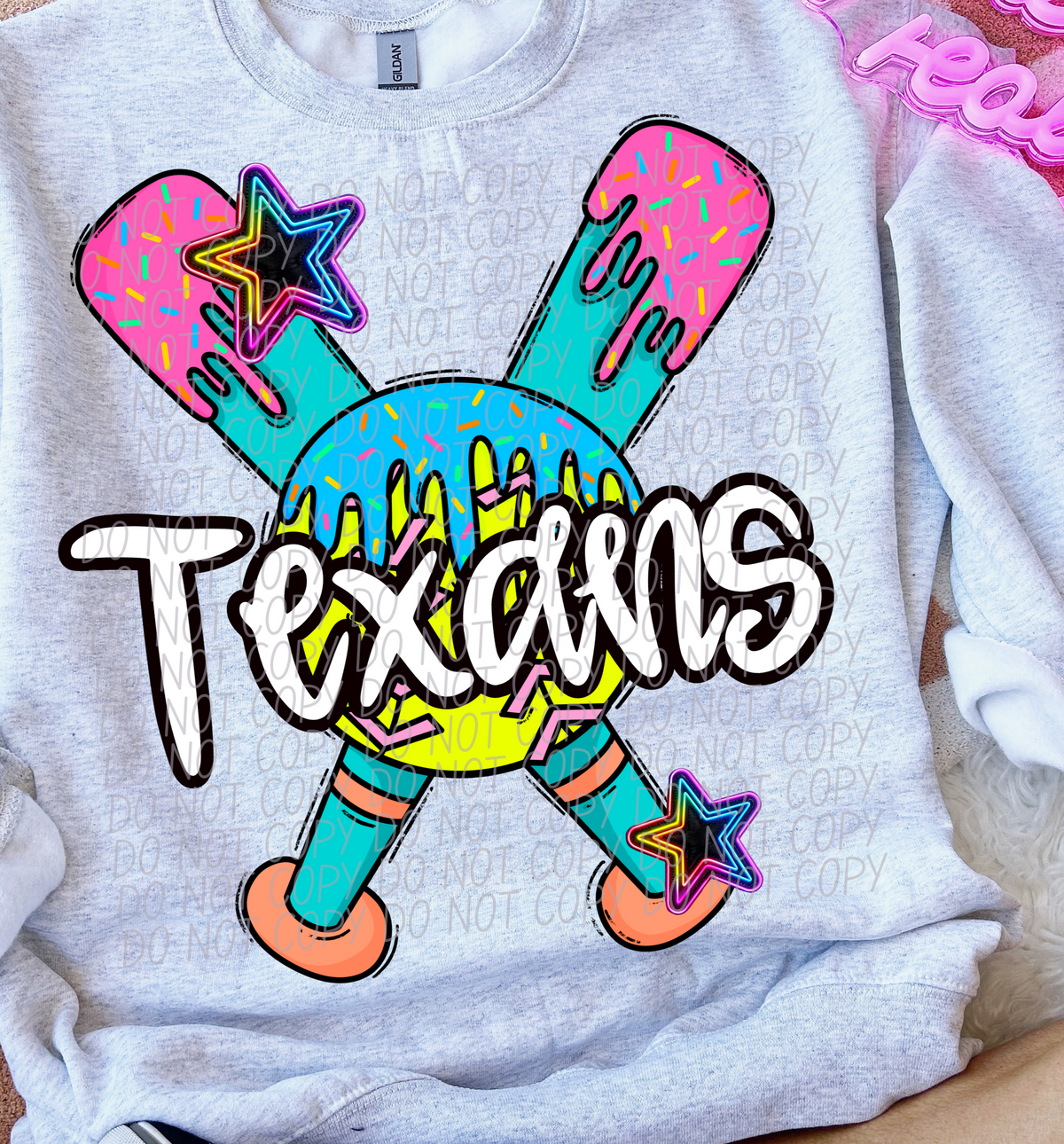 Dripping softball Texans (CITY) DTF transfer