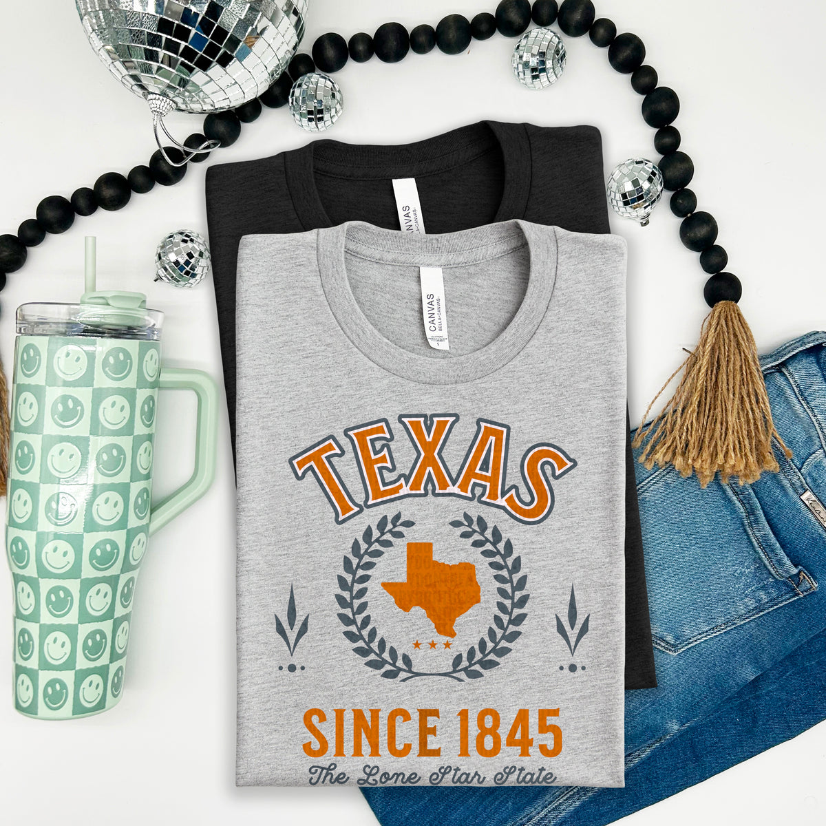 Texas Varsity Letters ORANGE and BLACK 105104 DTF transfer