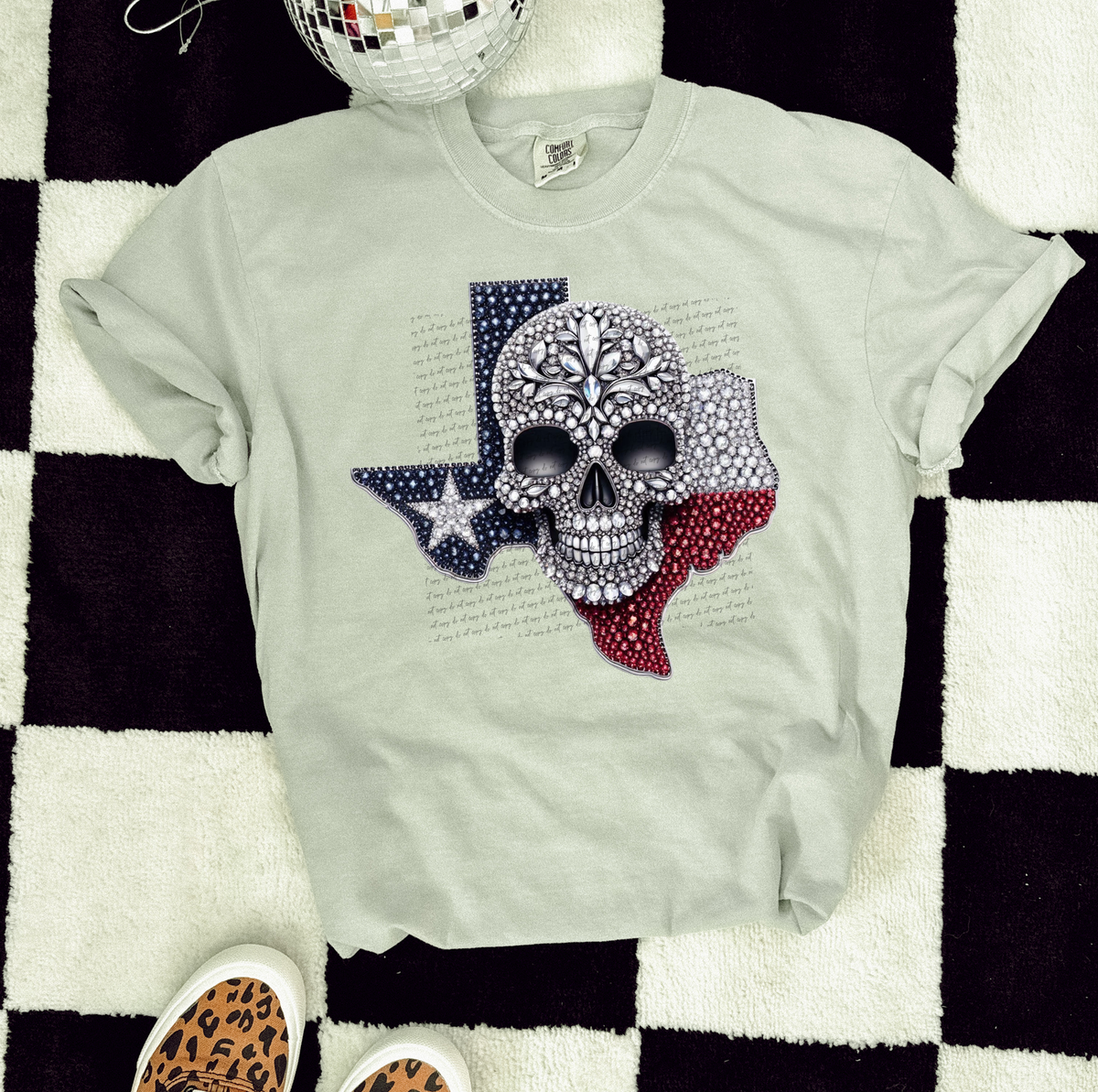 Texas Rhinestone Skull 42675 DTF transfer