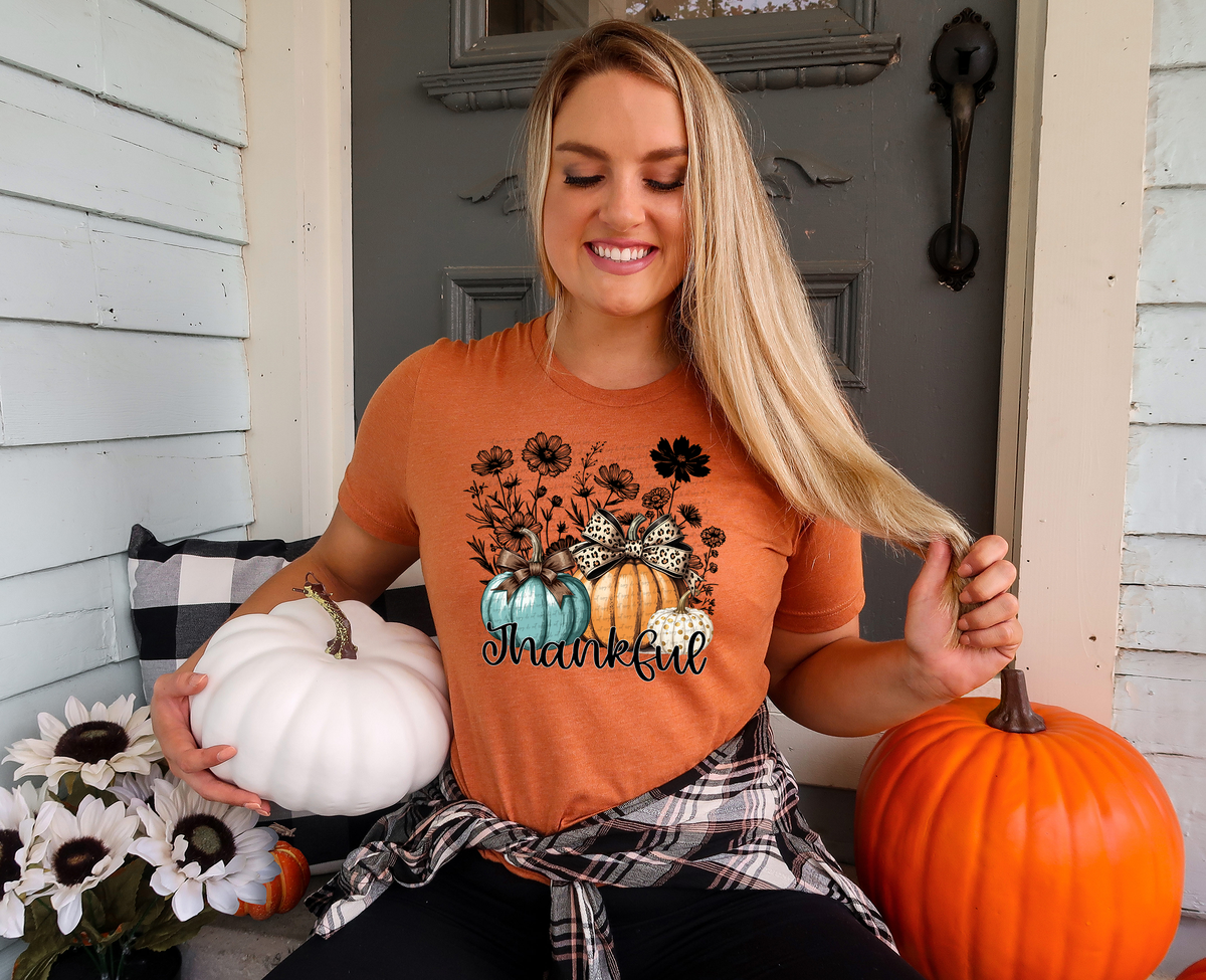 Thankful Floral Pumpkins 51520 DTF transfer